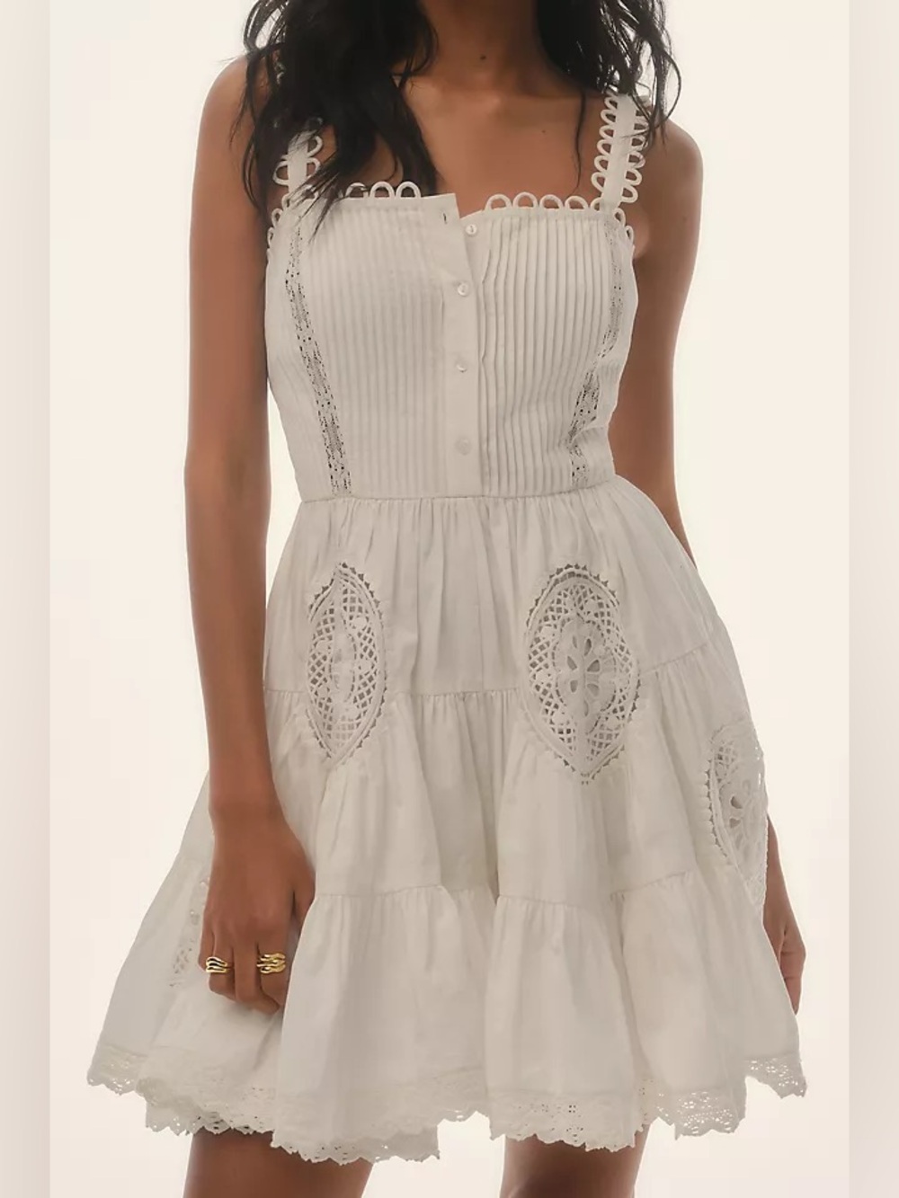Anthropologie Forever That Girl Adrianna Lace Romper mini dress eyelet embroider